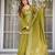 Olive color stylish chinon fabric designer ready kurta set for girls