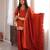 Orange color stylish fendy  fabric designer ready kurta set for girls