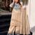 Cream color stylish crunchy fabric designer ready kurta set for girls
