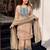 Cream color stylish crunchy fabric designer ready kurta set for girls