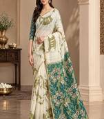 cotton blend saree with elegant printed design for festive & casual wear