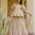Cream color stylish crunchy fabric designer ready kurta set for girls