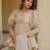 Cream color stylish crunchy fabric designer ready kurta set for girls