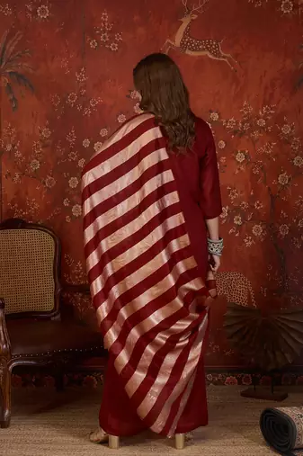 Maroon color smart elegant vichitra fabric smart embroidered suit for festive wear