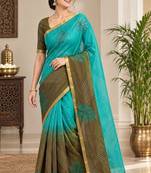 cotton blend saree with elegant printed design for festive & casual wear