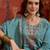 Sky blue color smart elegant roman simmer fabric smart embroidered suit for festive wear
