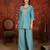 Sky blue color smart elegant roman simmer fabric smart embroidered suit for festive wear