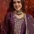 Purple color smart elegant roman simmer fabric smart embroidered suit for festive wear