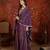 Purple color smart elegant roman simmer fabric smart embroidered suit for festive wear