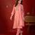 Peach color smart elegant mul cotton fabric smart embroidered suit for festive wear