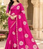cotton blend saree with elegant printed design for festive & casual wear
