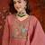 Peach color smart elegant mul cotton fabric smart embroidered suit for festive wear