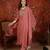 Peach color smart elegant mul cotton fabric smart embroidered suit for festive wear