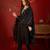 Black color smart elegant roman silk fabric smart embroidered suit for festive wear