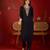Black color smart elegant roman silk fabric smart embroidered suit for festive wear