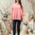 Seva chikan hand embroidered peach terivoil lucknowi chikan top scl9243