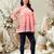 Seva chikan hand embroidered peach terivoil lucknowi chikan top scl9243