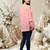 Seva chikan hand embroidered peach terivoil lucknowi chikan top scl9243