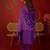 Violet color smart elegant roman silk fabric smart embroidered suit for festive wear
