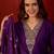 Violet color smart elegant roman silk fabric smart embroidered suit for festive wear