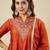 Orange color smart vichitra silk fabric beautiful partywear salwar kameez