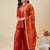 Orange color smart vichitra silk fabric beautiful partywear salwar kameez