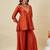 Orange color smart vichitra silk fabric beautiful partywear salwar kameez