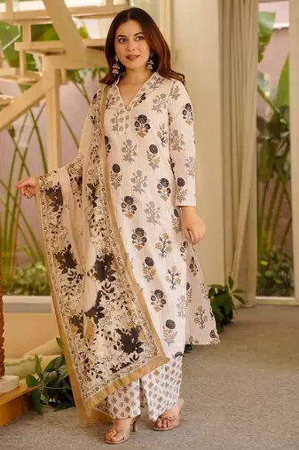 Off white color smart rayon slub fabric beautiful partywear salwar kameez