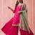 Pink color viscose fabric beautiful designer embroidery work ethnic partywear attire
