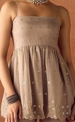 Beige color viscose organza fabric beautiful designer beads embroidery work ethnic partywear attire 3