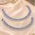 White rhodium-plated agate stone anklets