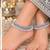 White rhodium-plated agate stone anklets