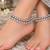 White rhodium-plated agate stone anklets