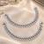 White rhodium-plated agate stone anklets