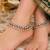 Kundan white mehandi-plated agate stone anklets