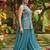 Firozi color cosmos silk fabric beautiful designer beads embroidery work ethnic partywear attire