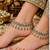 Full lct mehandi-plated agate stone anklets