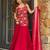 Red color koza silk fabric beautiful designer embroidery work ethnic partywear attire