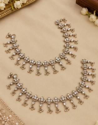 Full lct mehandi-plated agate stone anklets 2