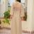 Beige color crunchy fabric beautiful designer embroidery work ethnic partywear attire