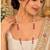 Maroon gold-plated moti mala two-line necklace