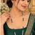 Green gold-plated moti mala two-line necklace