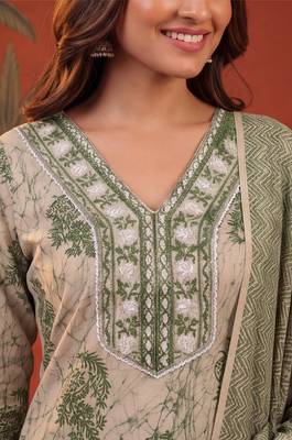 Green color smart and elegant casual formal style kurta set for girls 3