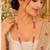Maroon gold-plated moti mala three-line necklace