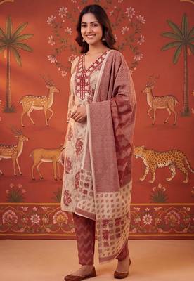 Maroon color smart and elegant casual formal style kurta set for girls 4