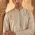 Silver color silk fabric designer embroidery work ceremonial kurta payjama for men's