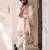 White color silk fabric designer embroidery work ceremonial kurta payjama for men's