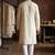 White color silk fabric designer embroidery work ceremonial kurta payjama for men's