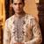 Cream color roman silk fabric designer embroidery work ceremonial kurta payjama for men's