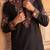 Black color imported lachka fabric designer embroidery work ceremonial kurta payjama for men's